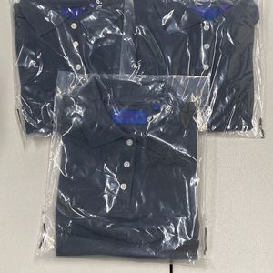 NEW Womens 3 Pack Charcoal Gray Knit Polo Shirts Size Small